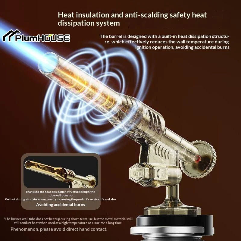 Portable Gold Copper Gas Welding Torch High Temperature Flame BBQ Cooking Brazing Tool for Outdoor Heating And Metal Joining