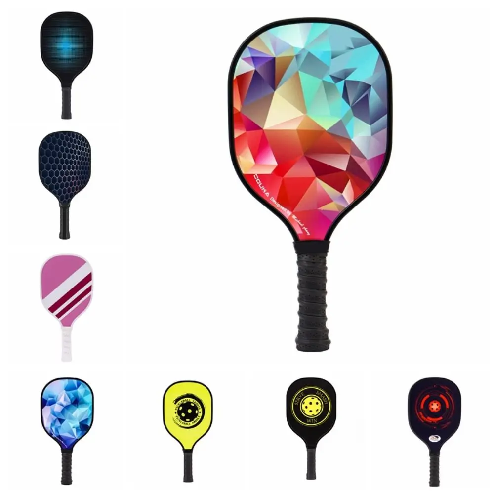 

Wooden Pickleball Paddles Ribbed Handle Non-Slip Pickle Ball Racket Colorful Lightweight Pickleball Training Equipment Child