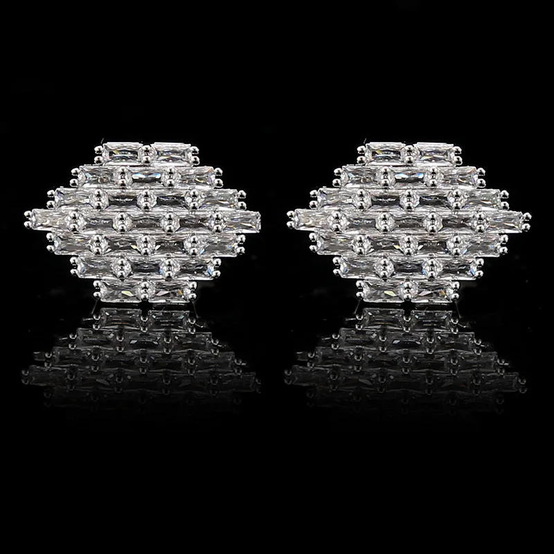 Mens French Wedding Cufflinks Zircon Rhinestone Men\'s Business Banquet Office Suit Accessories Buttons Fashion Shirt Cuff Links