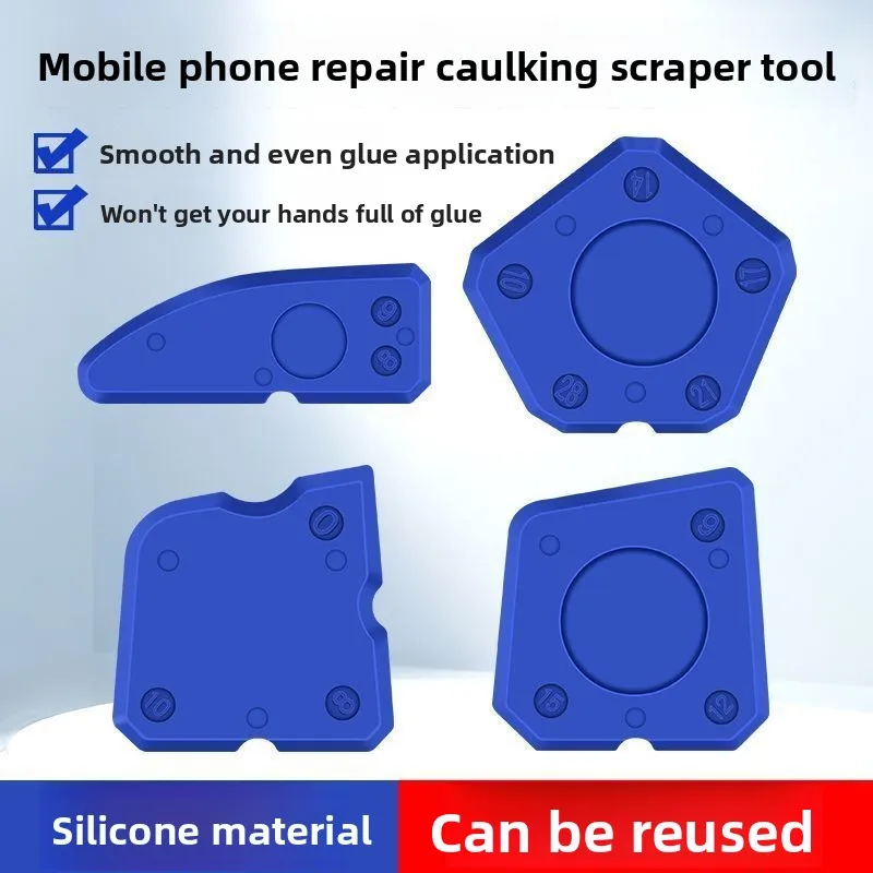4-Piece Silicone Caulking Tool Set Professional Sealant Spreading Tools Reusable Easy Clean Household Repair Accessories