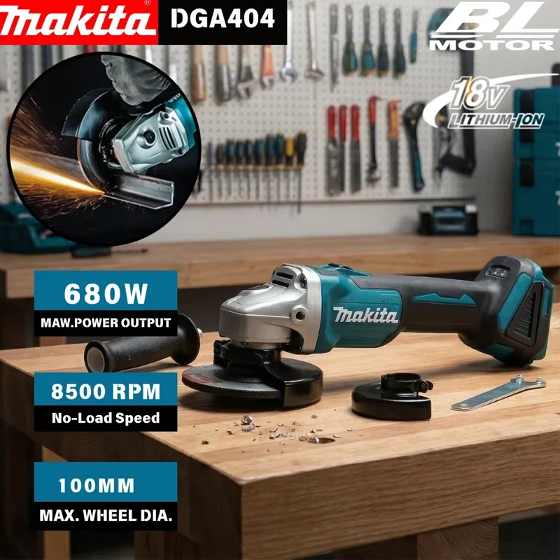 

Makita High Power Cutting Machine DGA404 100mm Brushless Lithium Electric Angle Grinder Rechargeable Polishing Machine