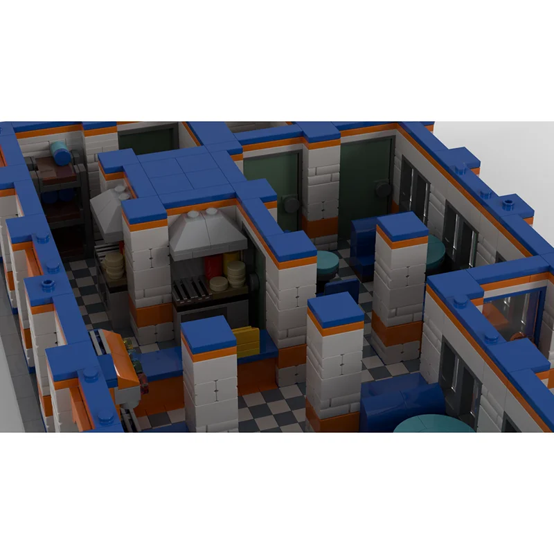 Street View Modello Moc Mattoni da costruzione Burger Ristorante Modello Tecnologia Blocchi modulari Regali Giocattoli di Natale Set fai da te Assemblaggio