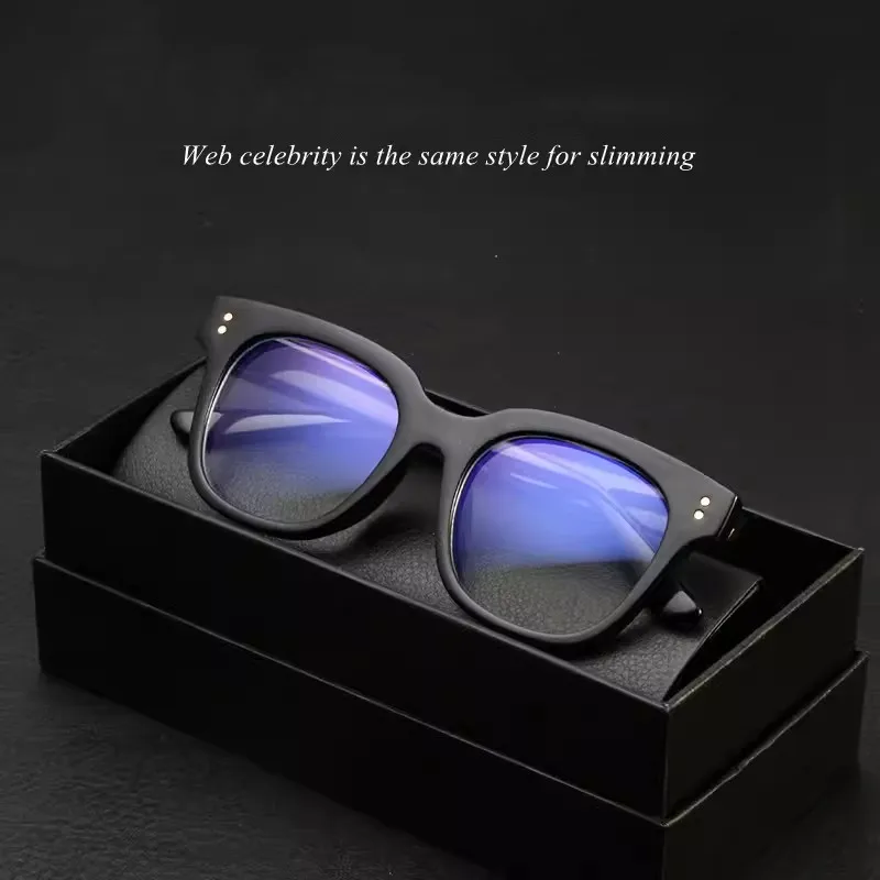 Ultra light TR90 trendy GM flat mirror for women with round face and height resistant blue light glasses for men（DS-01)