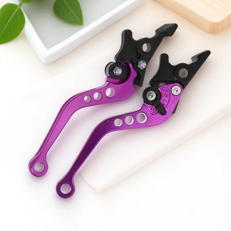 

2pcs Brake Handle Atv Brake Lever Machined Clutch Lever Purple Handlebar Aluminum Alloy Replacements