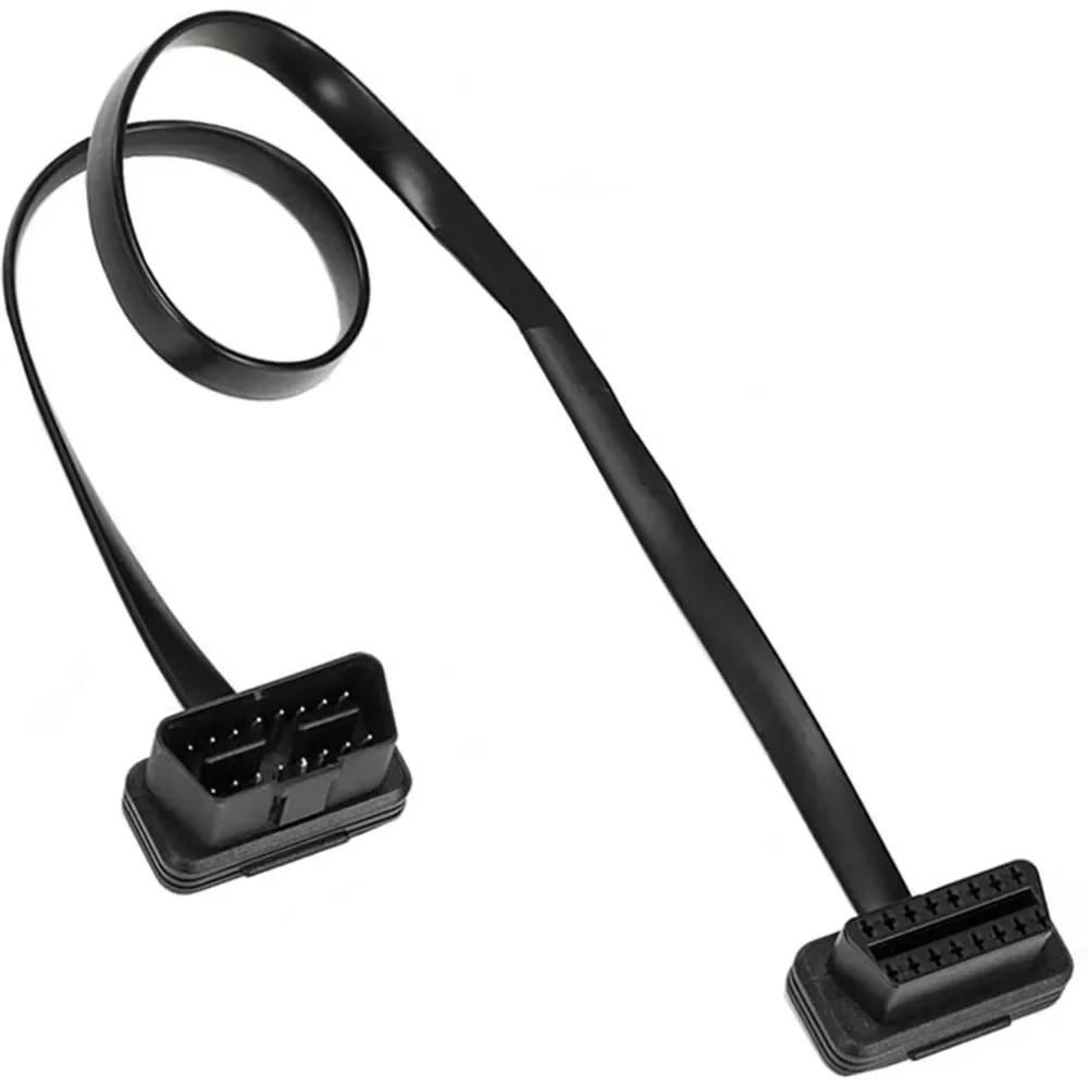 30/60/100/150CM Flat and Thin OBD2 16-pin Extender Male To Female OBD 16-pin Adapter Elbow ELM327 Automotive Detection Cable