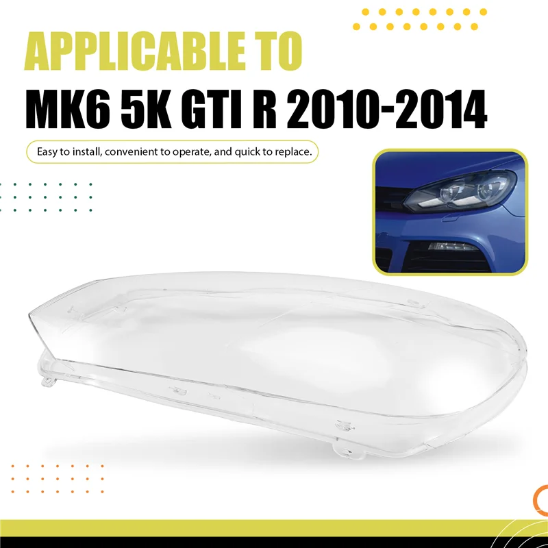 

For VW Golf 6 MK6 GTI R 2010-2013 Left Car Front Headlight Lens Cover Shell Transparent Lampshade Headlamp