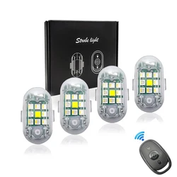 Highlight 2/4pc Wireless Remote Control LED Strobe Light for Car Auto Motorcycle Bike Drone Scooter Warning Lamp Flash Indicator