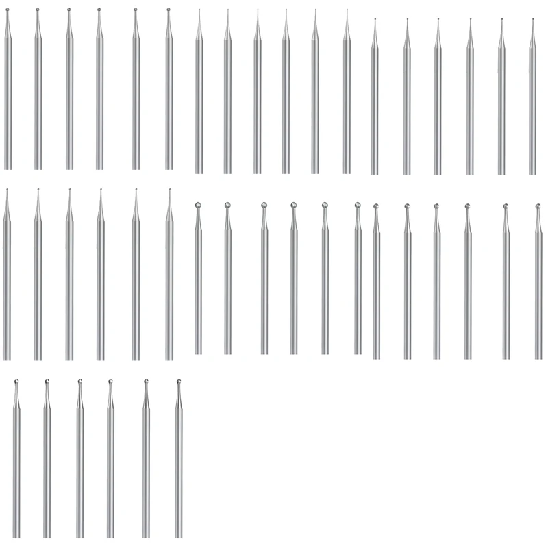 Jóias Escultura Bits Set, Bola Burr Set, Shank Esfera Burs, 3/32 ", 6 Pcs