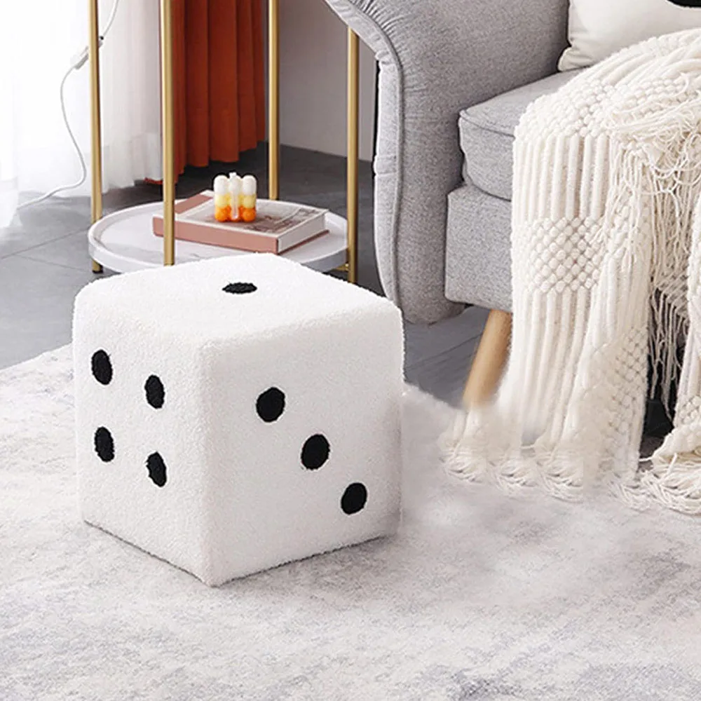 Mobile Furniture Change Shoe Stool Cubic Imitation Lamb Wool Funny Shoes Stool Bedroom Decorative Dices Stool for Living Room