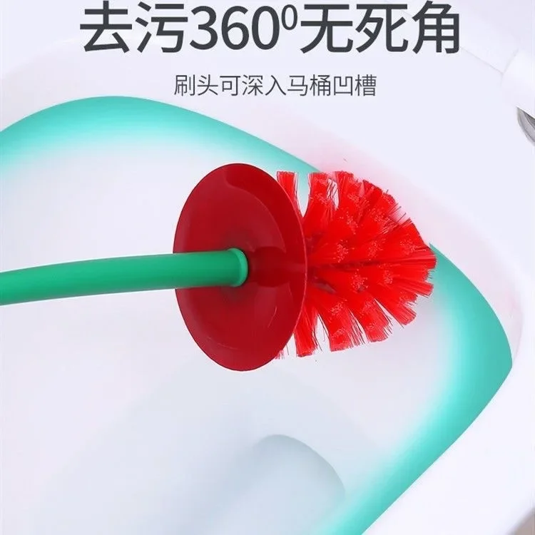 Cherry toilet brush household long handle soft bristle toilet brush daily general merchandise creative plastic cleaning set