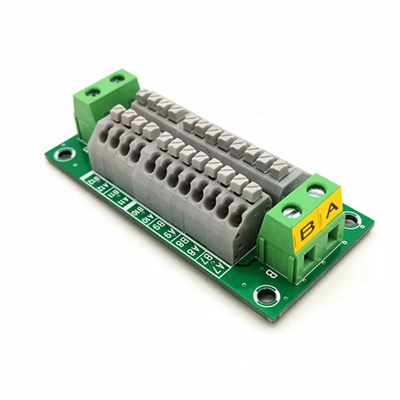 Spring Connector 2x12 position terminal block distribution module 16Amp 48V .