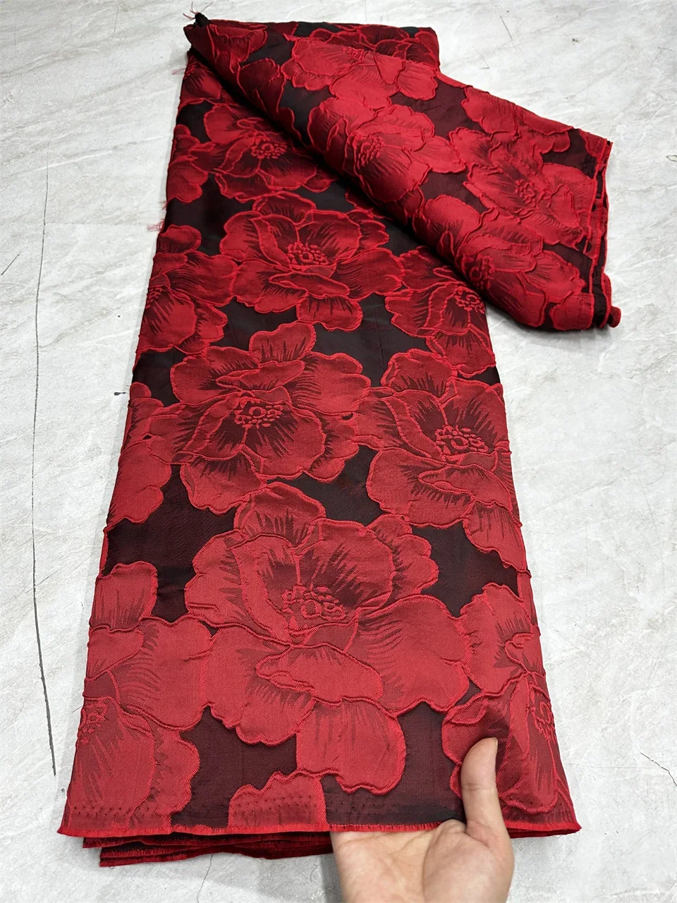 Latest Jacquard Brocade Lace Fabric Selling Brocade Organza African Tulle Lace Fabric for Nigerian Wedding CW60721