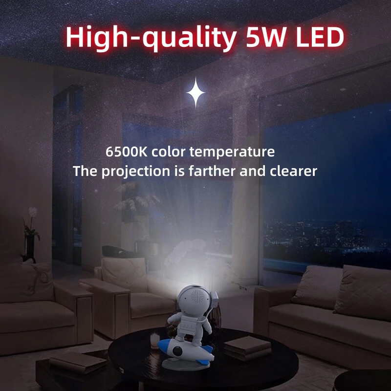 Imagem -03 - Foguete Astronauta Galaxy Projetor Night Light Lamp Sky Projetor Girar 360 ° Planetário Crianças Aniversário Casamento Presentes de Natal