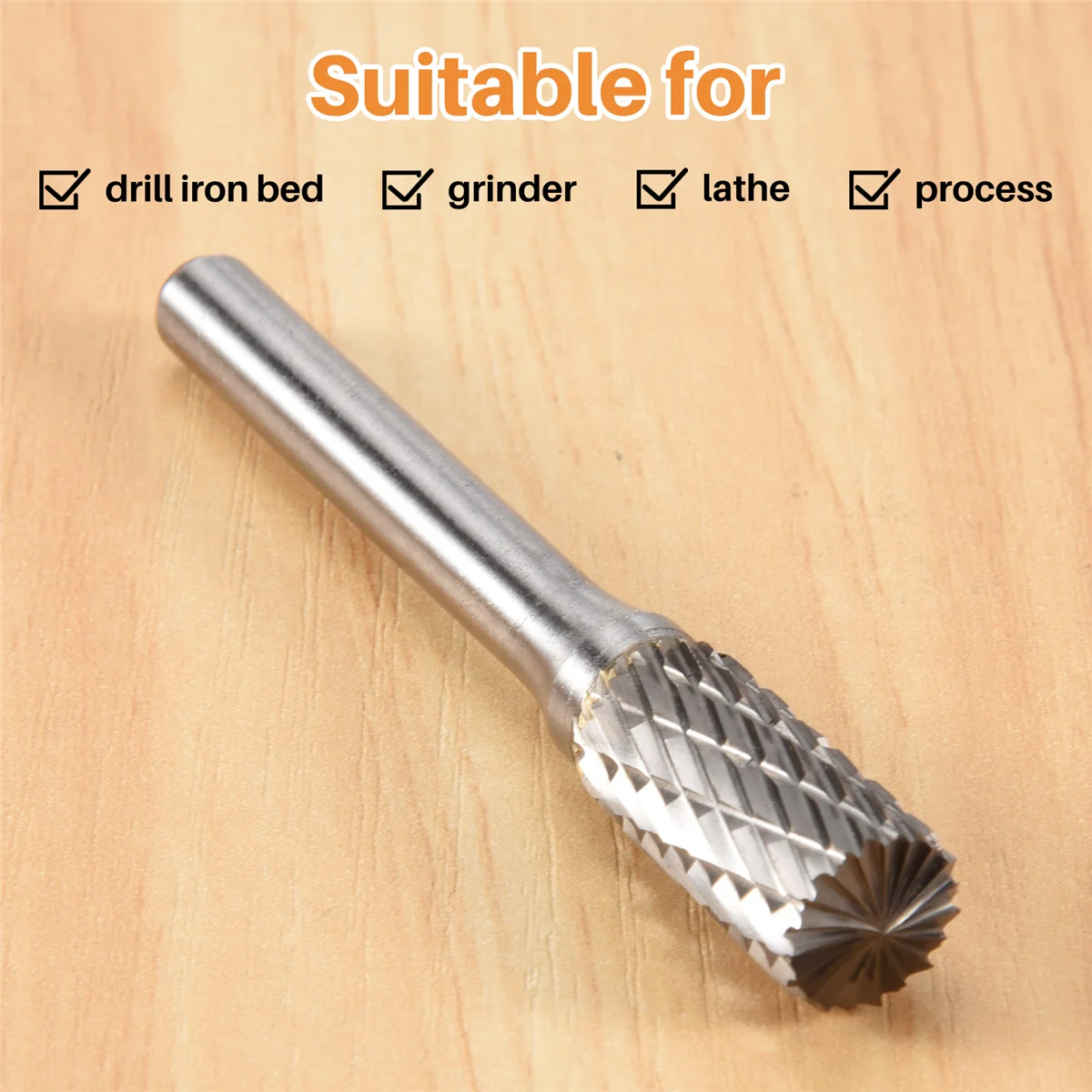 หัวเสี้ยนทังสเตนคาร์ไบด์ทรงกระบอกขนาดเส้นผ่านศูนย์กลาง10มม.