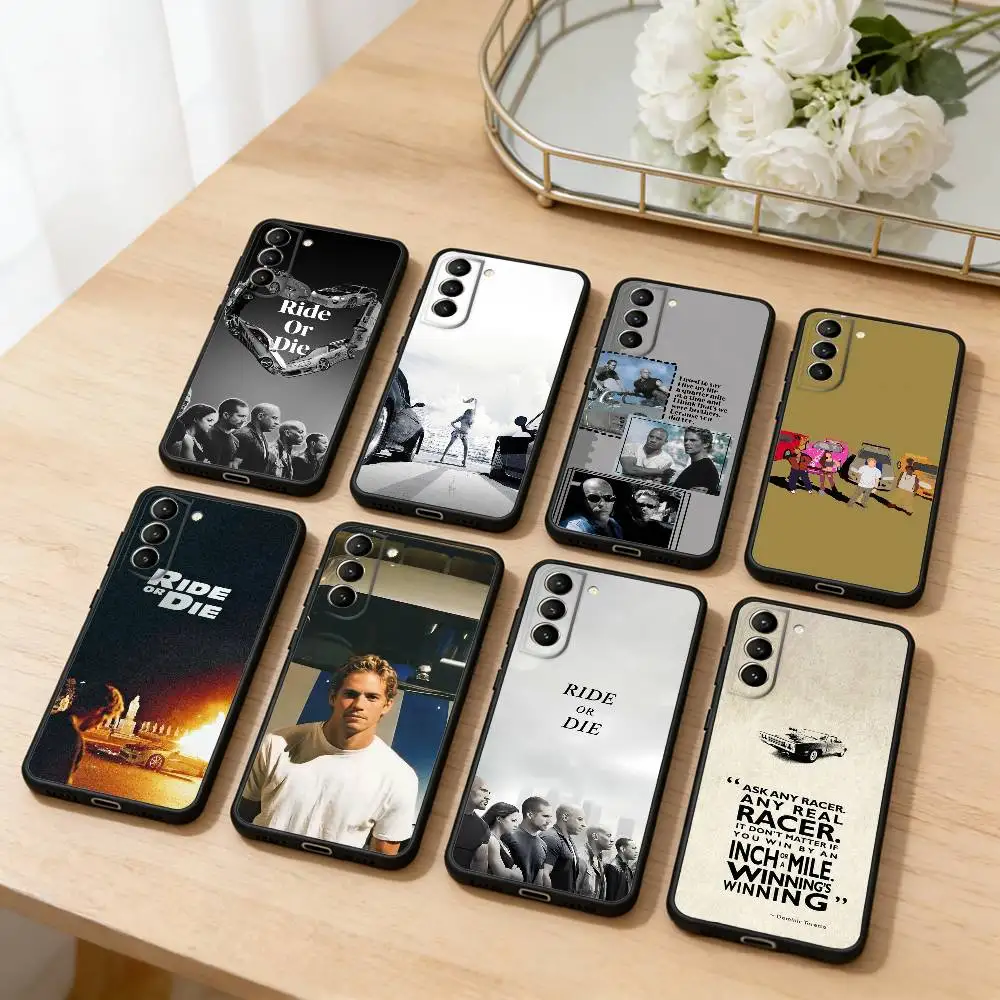 حافظة هاتف F-Fast and F-Furious Moive لهاتف سامسونج S25,24,23,22,30,21,10,9,Ultra,Plus,Lite,FE,4,5G حافظة سوداء ناعمة