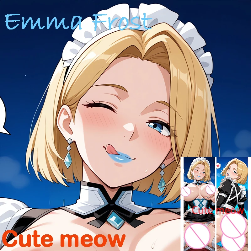 Dakimakura أنيمي إيما فروست على الوجهين طباعة وسائد الجسم بالحجم الطبيعي غطاء وسادة الكبار للتخصيص #1