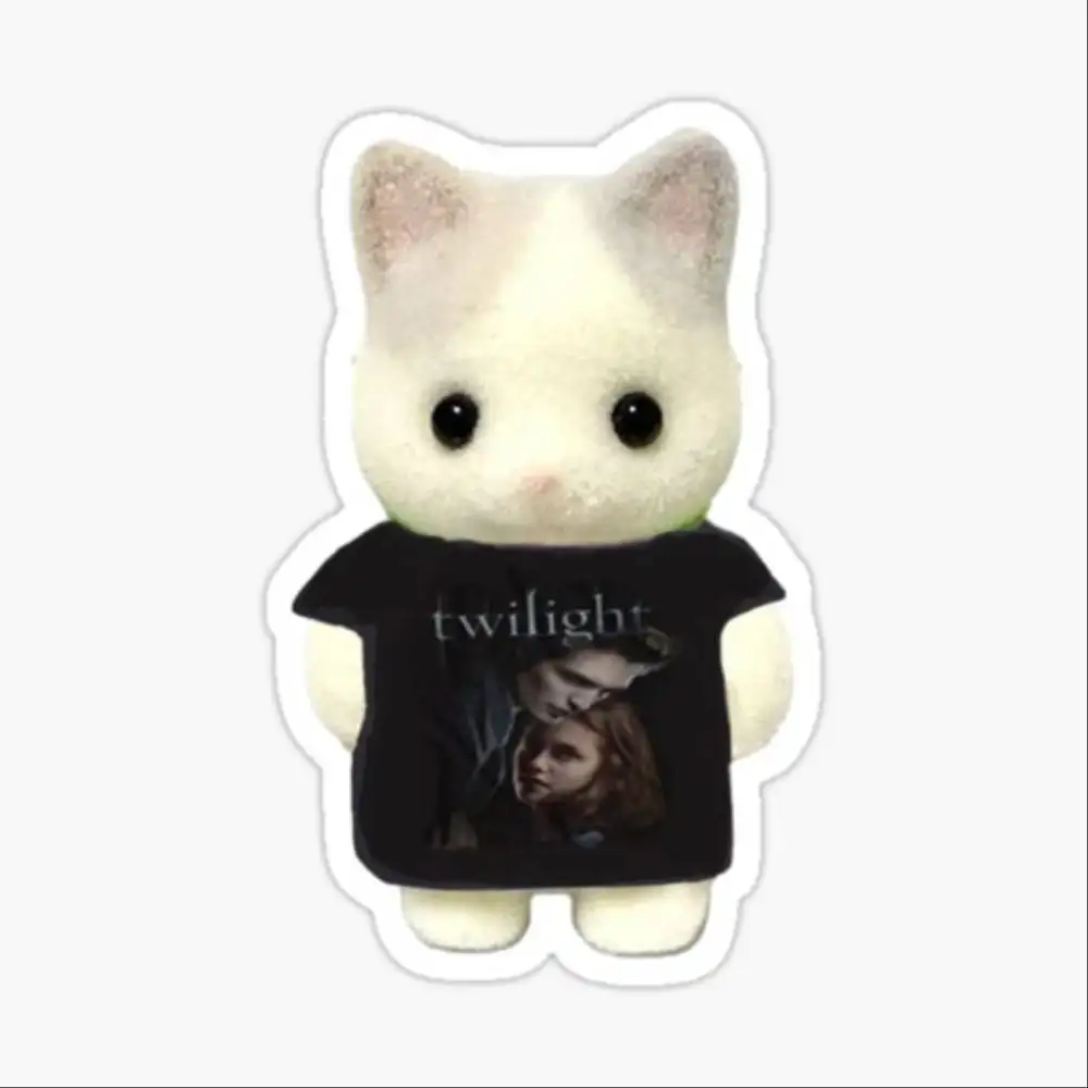 Twilight Fan Calico Critter Waterproof Stickers For Decorating Car Windows Motorcycles And Computers.