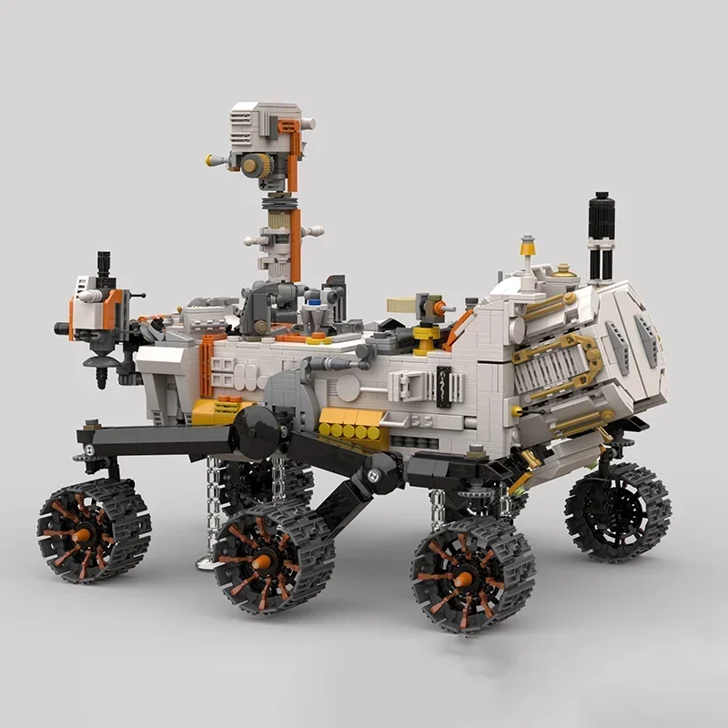 Moc-宇宙探検のビルディングブロック、火星ローバーモデル、技術的なレンガ、航空コレクション、DIYアセンブリおもちゃ、子供向けギフト