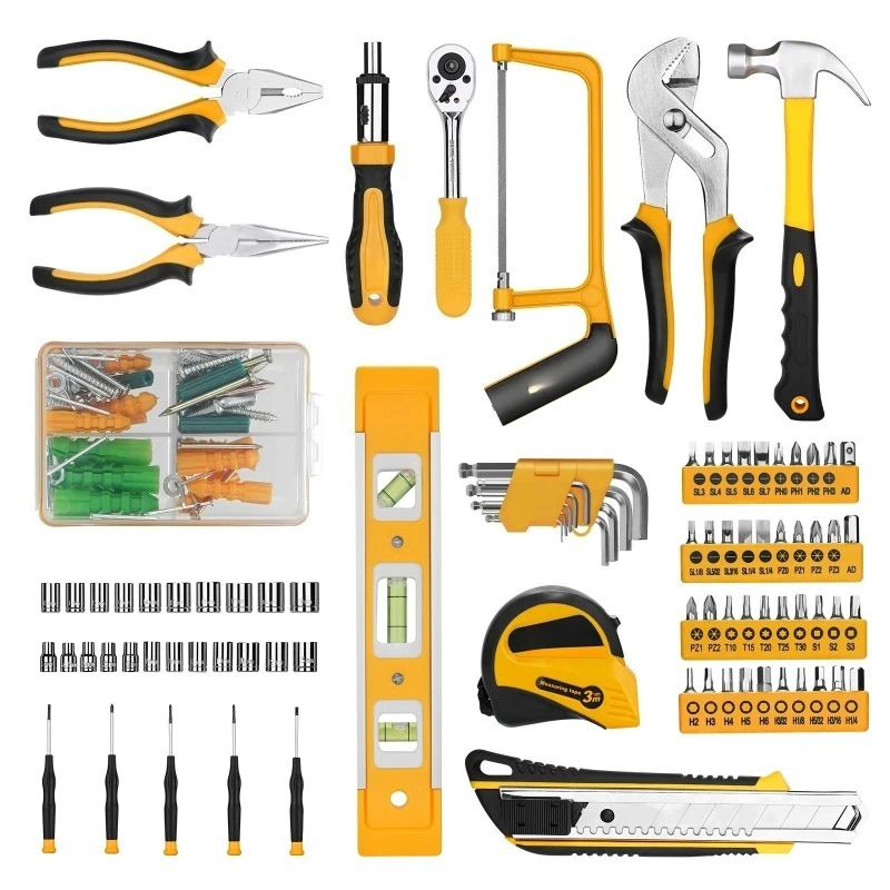 228Pieces Socket Wrench Auto Repair Tool Combination Package Mixed Tool Set Hand Tool Kit with Plastic Toolbox Storage Case