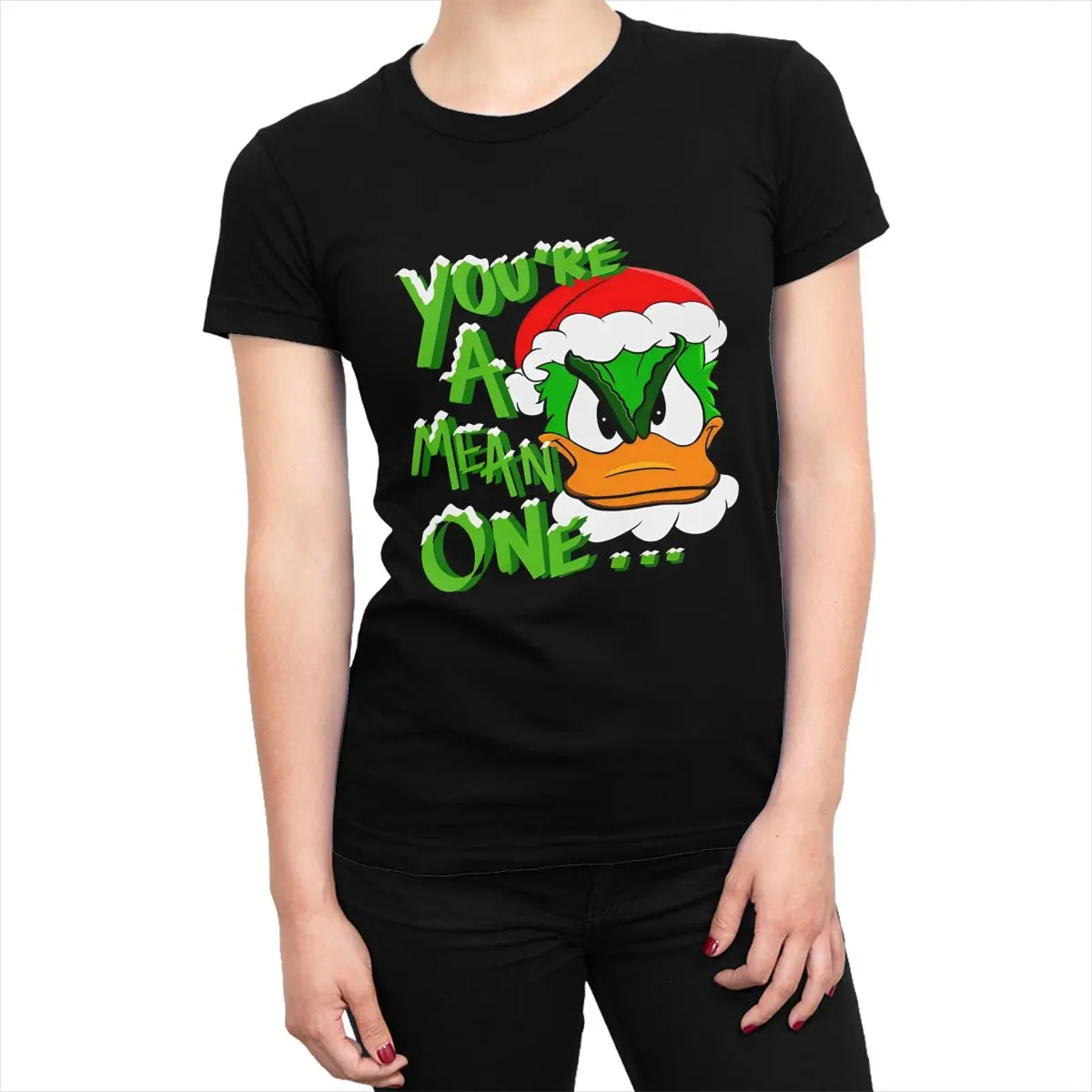 Donald Duck T-Shirt Grinch Mean One Christmas T Shirts Short Sleeve Streetwear Tops Summer Cotton Breathable Oversized Clothing