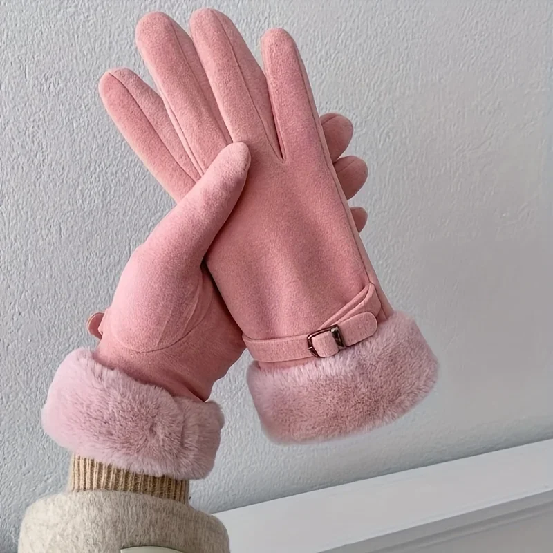 بدلة شتوية دافئة مكونة من 3 قطع، قبعة فرو دافئة، مجموعة قبعات وشاح قفازات، مقاومة للرياح وسميكة، مناسبة للأنشطة الخارجية #3