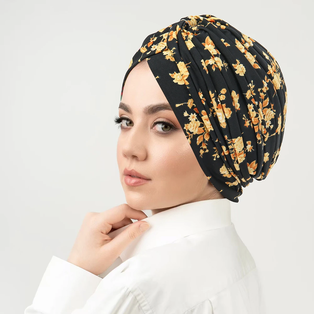 New Women Soft Floral Print Hijab Women Turban Hats Fashion Banadans Cancer Headwrap Chemo Cap Head Wrap Hair Accessories