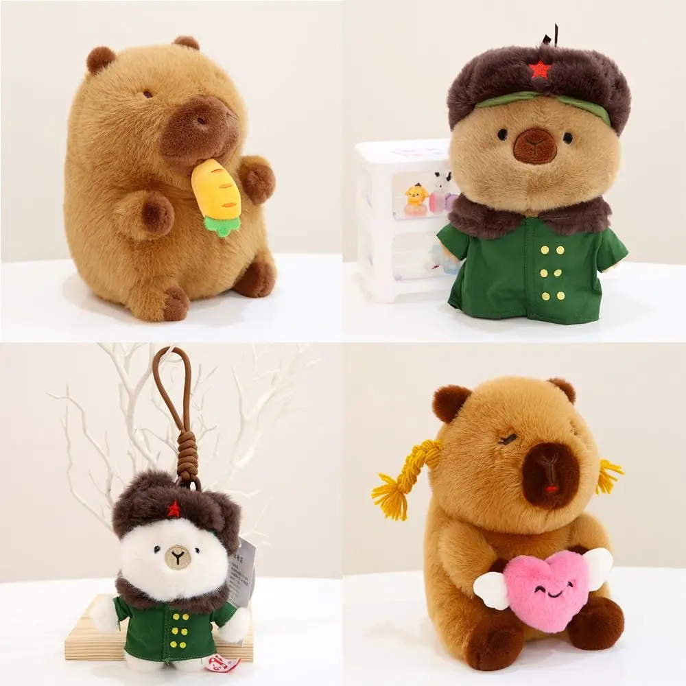 Cosplay Capybara Plush Toys Cartoon Home Decor Simulation Capybara Stuffed Animals Dolls Plush Keychain Kids