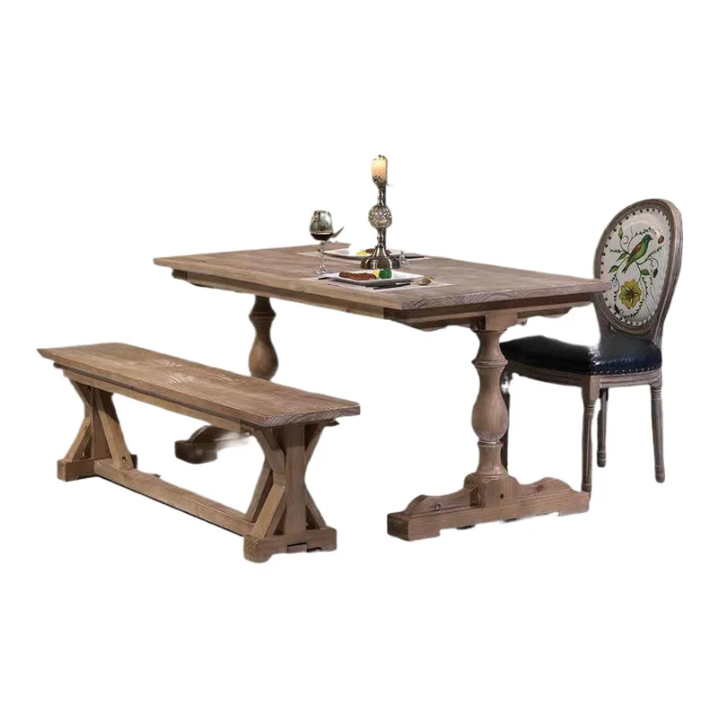 

Modern Solid Wood Dining Table for Home Furniture Durable Restaurant Homestay Use