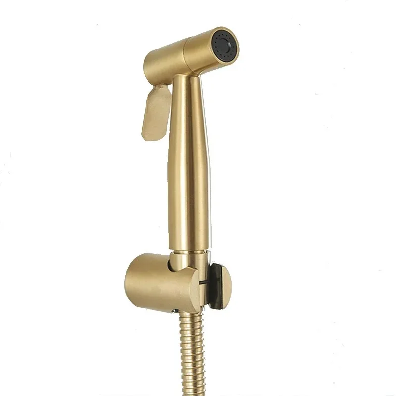 

Brushed Gold Toilet Spray Gun 304 Stainless Steel Woman Washer Set Pressurized Nozzle Body Cleaner