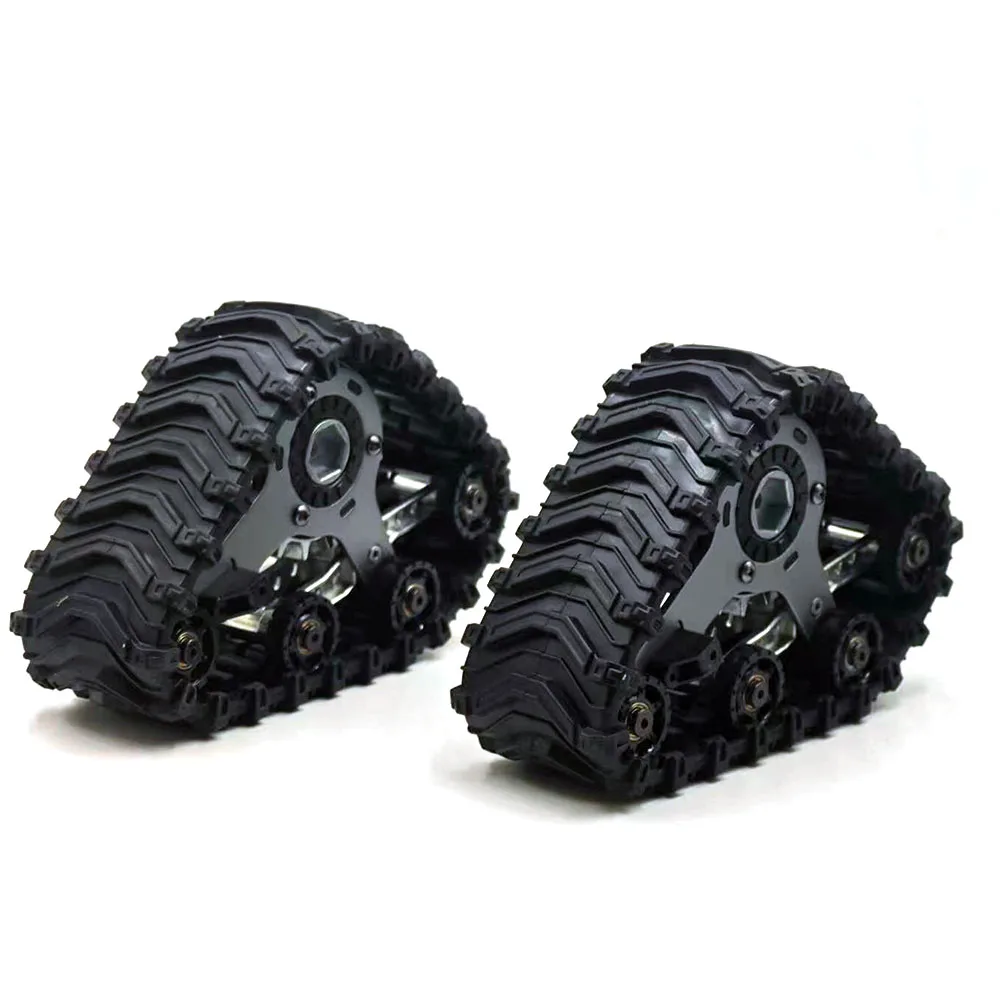 

4Pcs Metal Modified Track Wheels Hub Rubber Tire for 1/10 RC Crawler Car TRX4 Defender AXIAL SCX10 RC4WD D90 Wraith Capra Jeep