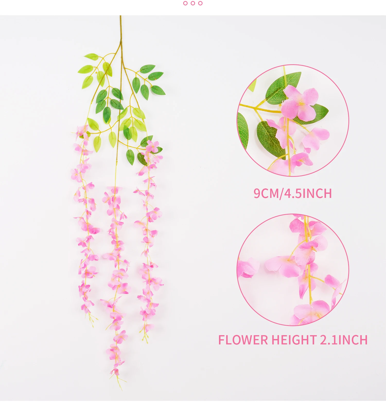 Fake Wisteria Artificial Flower Vine Ivy Leaf Garland for Home Wall Plant Flower Decor Wedding Arch Flower Decor 110cm Wisteria