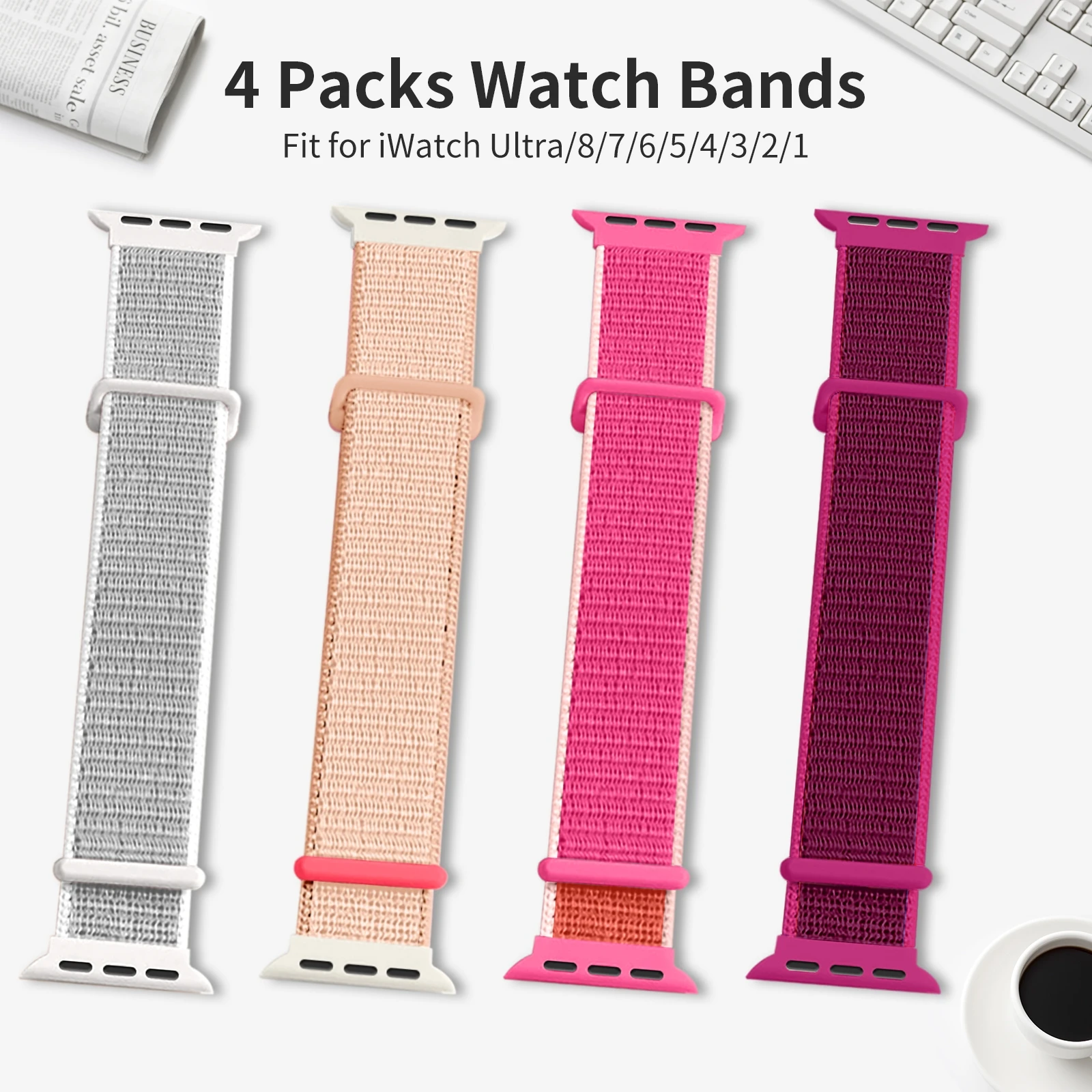 

Stretchy Nylon Solo Loop for Apple Watch 38-49mm, Compatible Series 10-1/Ultra 2/SE