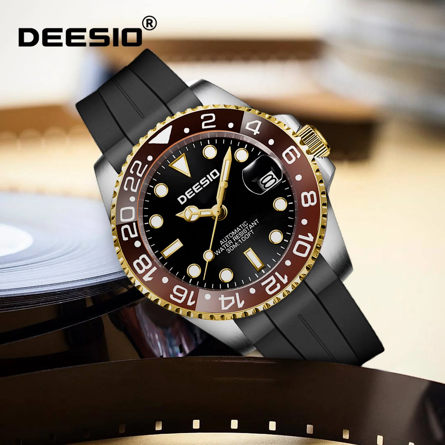 Deesio Automatic Mechanical Watch for Men 316L Stainless Steel Business-Casual Date Display Waterproof Luminous Hands Mens Gift