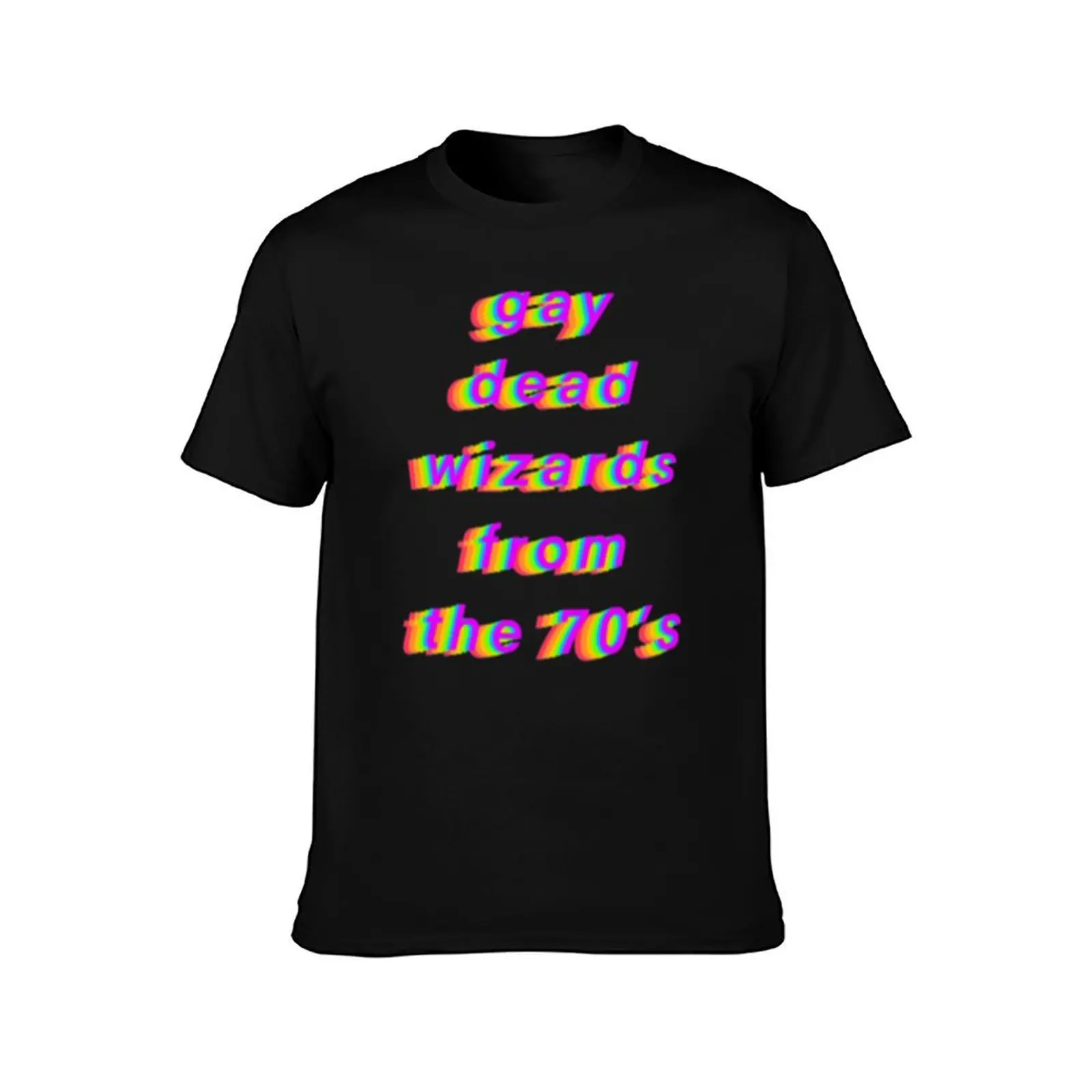 dead gay wizards from the 70_s T-Shirt Summer Casual Cotton Tee Oversized Streetwear Tops Vintage Graphic Print 100% Cotton