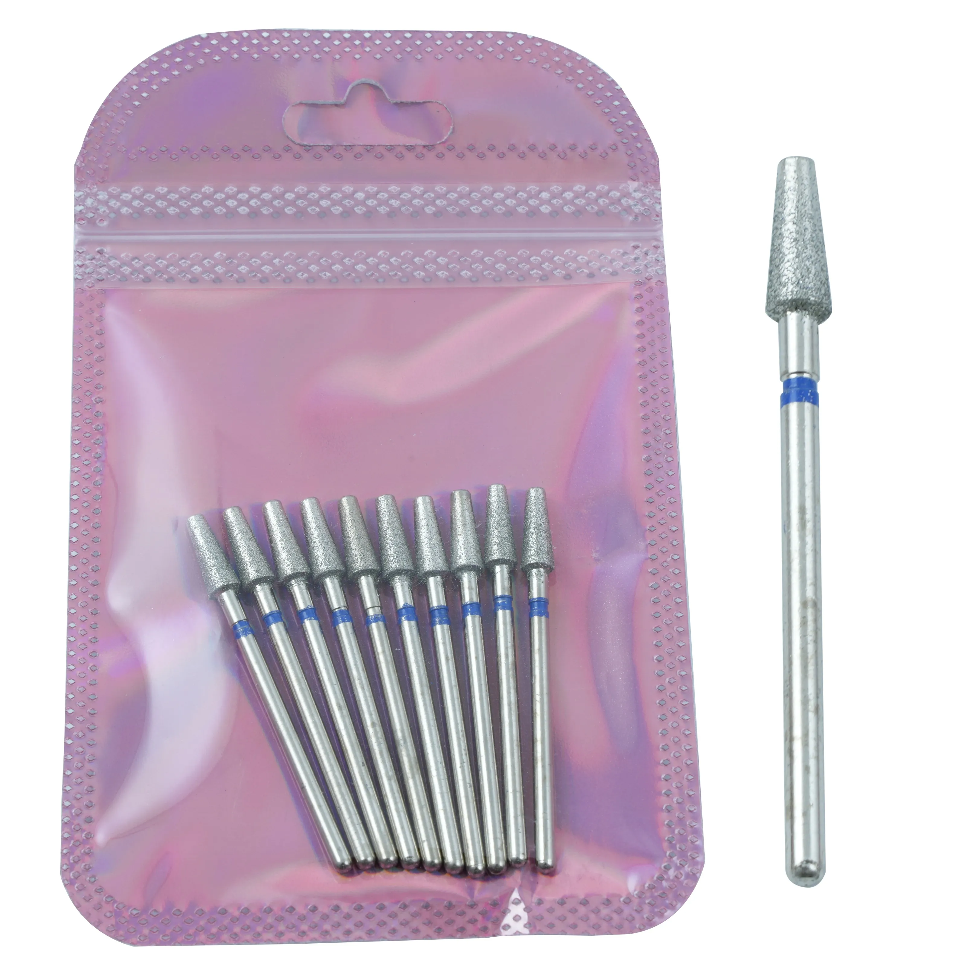 10 個テーパーダイヤモンドキューティクルビットネイルドリルビットマニキュアドリル爪マニキュアフライスカッターアクセサリーツール