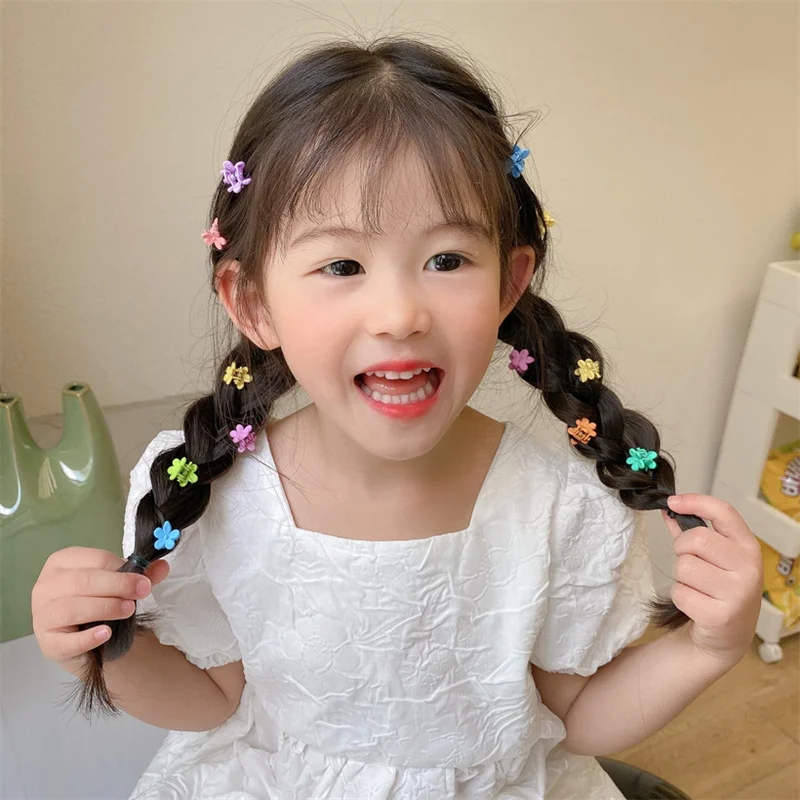 Colorful Children's Flower Hair ClipS Fresh Girl's Bangs Hairpin Fashion Student Rabbit Shaped Barrettes Headwear Accessories