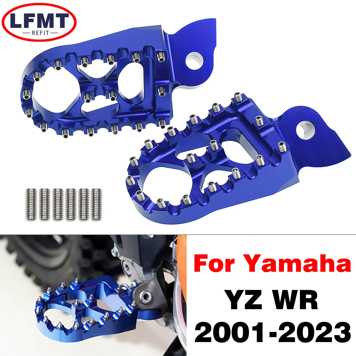 Motorcycle FootRest Footpegs Foot Pegs Pedal For Yamaha YZ 65 85 YZ125X 250F 250X 250FX 450F 450FX WR250F WR450F 2001-2023 2022