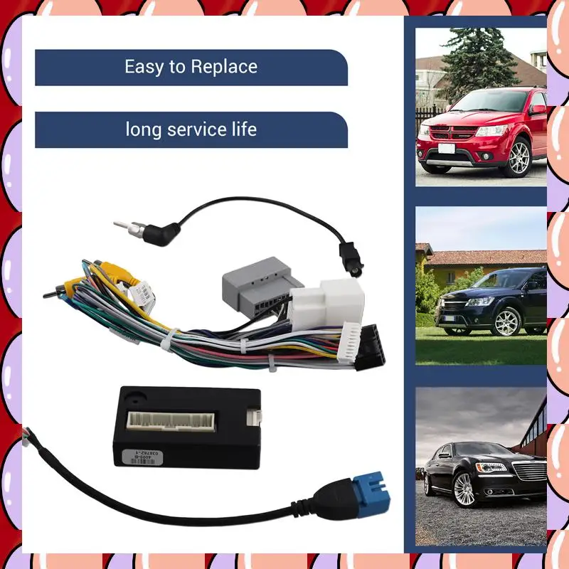 A72Z 16Pin Car Stereo Wire Harness Adapter Decoder Power Cable With Canbus Box For Dodge Journey Fiat