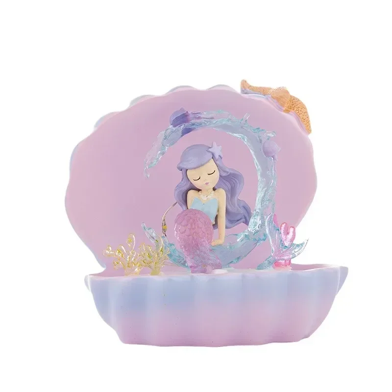 女の子のためのオーシャンプリンセスシェルナイトランプ、スターライト、ベッドルームマーメイドデコレーション、デスクトップ雰囲気の装飾品