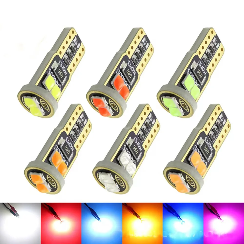 300pcs NEW Car T10 W5W 3030 6 SMD LEDs Auto Interior Wedge Side License Plate Lamps LED Bulb 194 168 LED Signal Light DC 12V