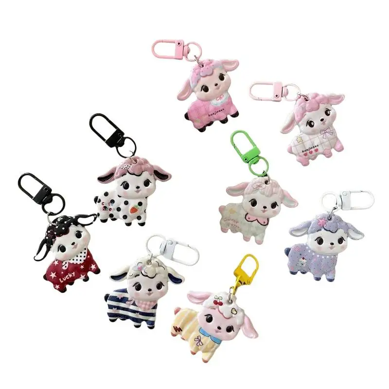 Niedlicher Cartoon-Lamm-Schlüsselanhänger, Kawaii-Schaf-Maskottchen-Dekoration, kreativer Schaf-Anhänger, Accessoires, Neujahrsgeschenk – Detail 6