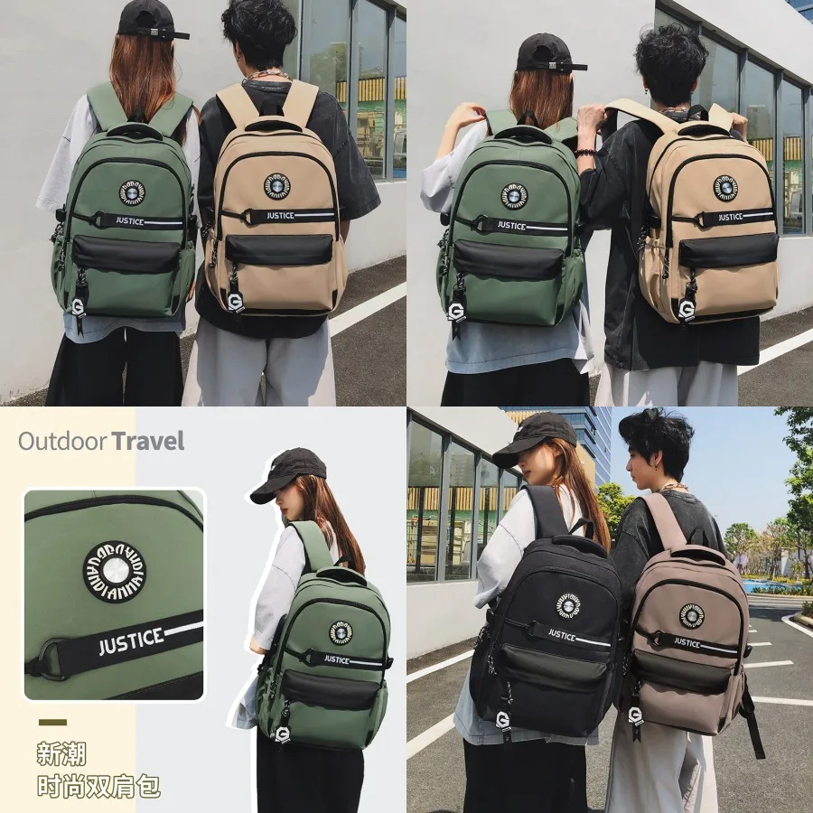 

【New style】New style backpack fashionable men's Korean style casual computer backpack large capacity student schoolbag travel b