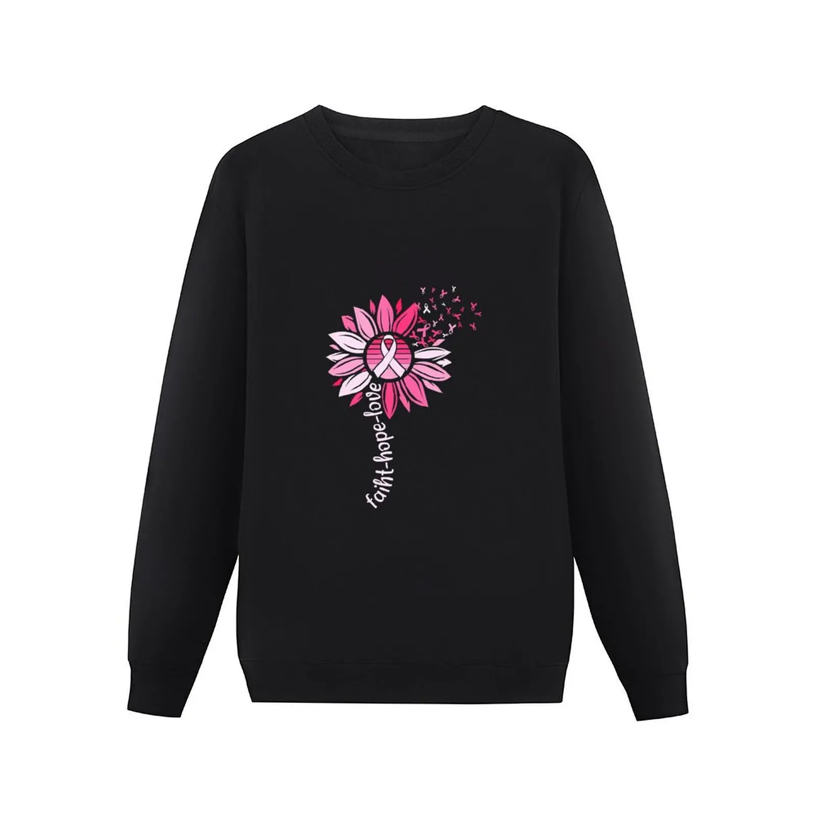 Sunflower Breast Cancer Awareness Pink Faith Hope Love Cute Pullover Hoodie men's clothes autumn tracksuits new sweatshirts