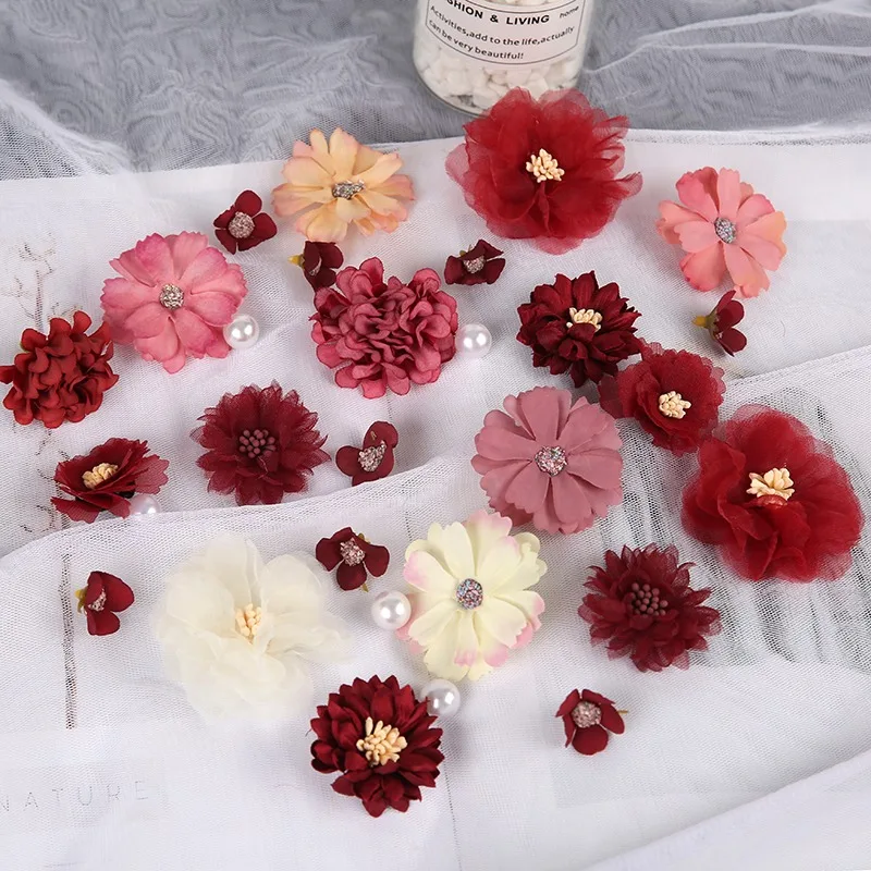 Rose Pearl Mini Artificial Flowers Silk Fake Flowers for Home Room Decor Wedding Decoration Garland DIY Gift Scrapbook Accessory