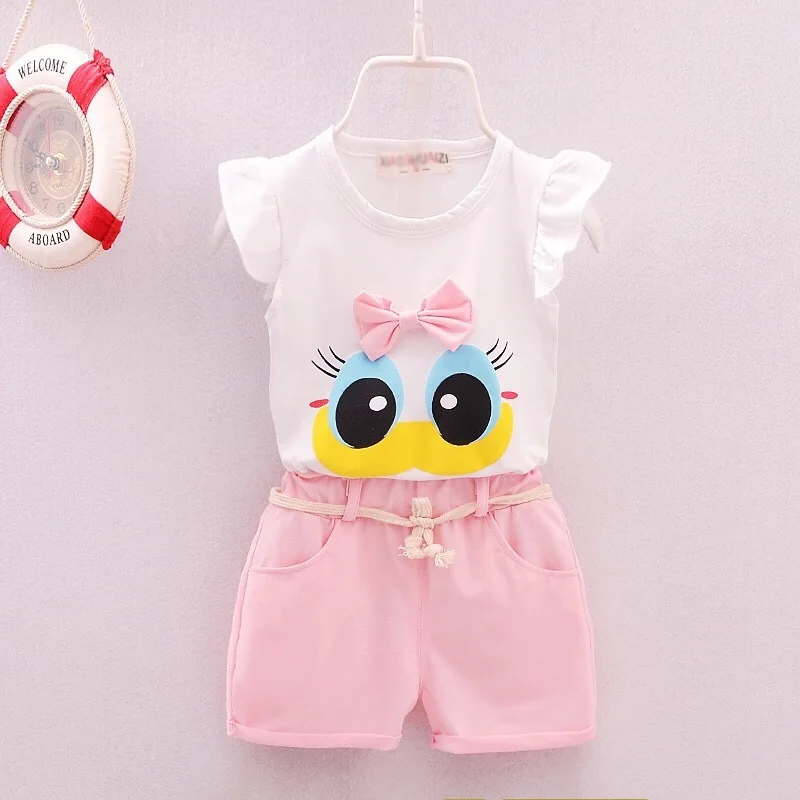 Children\'s Girls Clothes Summer New Baby Girl 1 2 3 4 Year Fashion Cute Vest Shorts 2Pcs/Sets Infant Outfits Kids Tracksuits