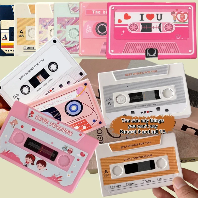 Tarjeta de grabación de voz, tarjeta de felicitación grabable en 300 segundos, tarjeta musical de grabación DIY, regalo de cumpleaños de aniversario de San Valentín