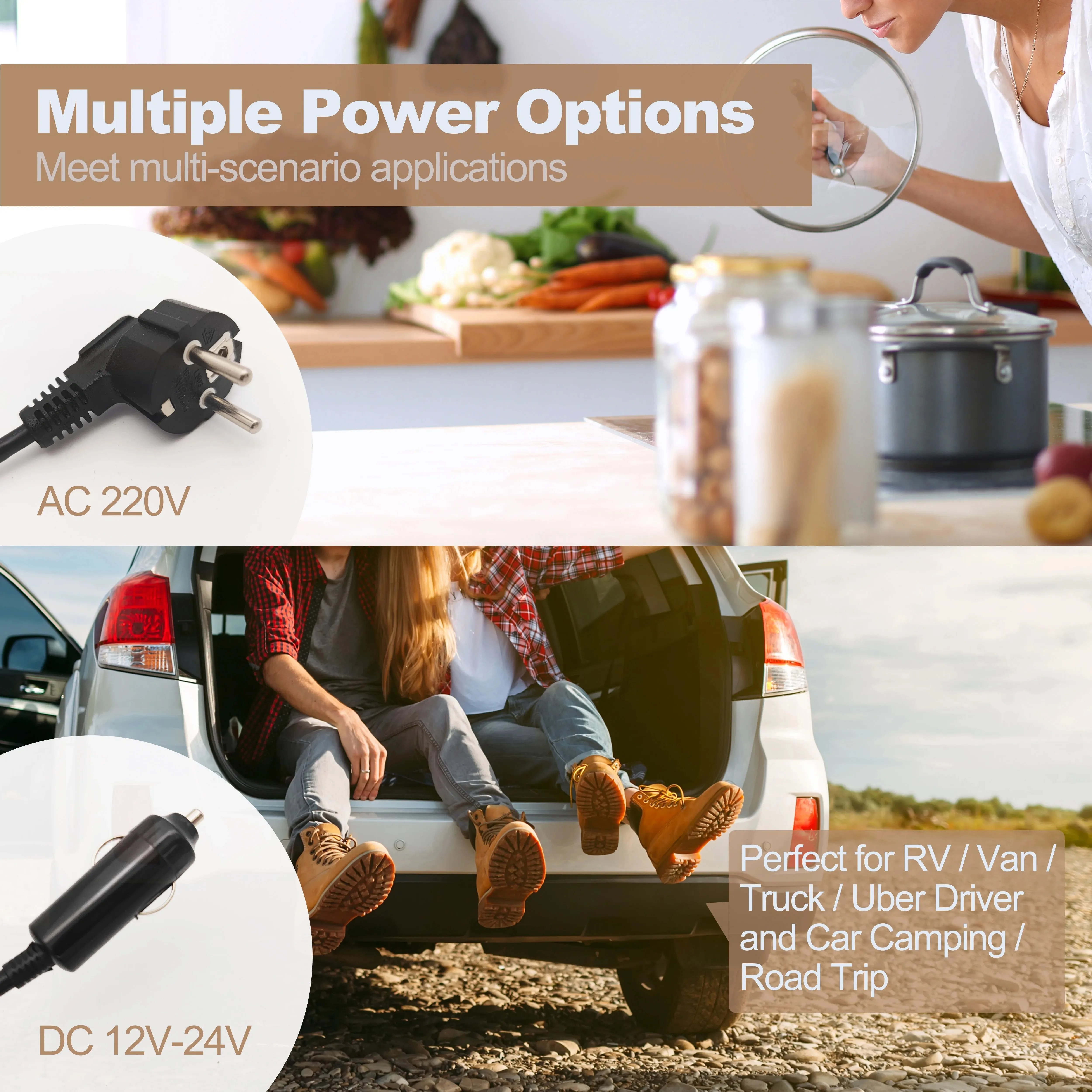 FirmHome StoreNew Coming Rice Cooker Used In Car And Truck 12v To 24v Also For Home 220V Enough For Two Persons