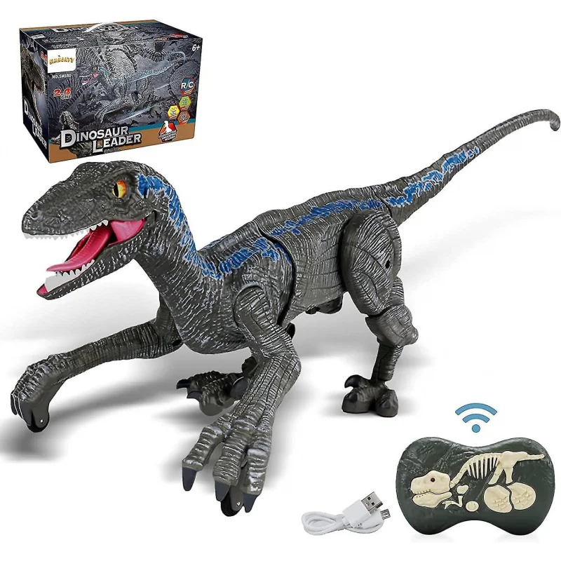 

Liberty Imports Remote Control Dinosaur Toys for Kids, RC Velociraptor Robot Toys 2.4Ghz Walking Large Electronic Pet Robo Dino