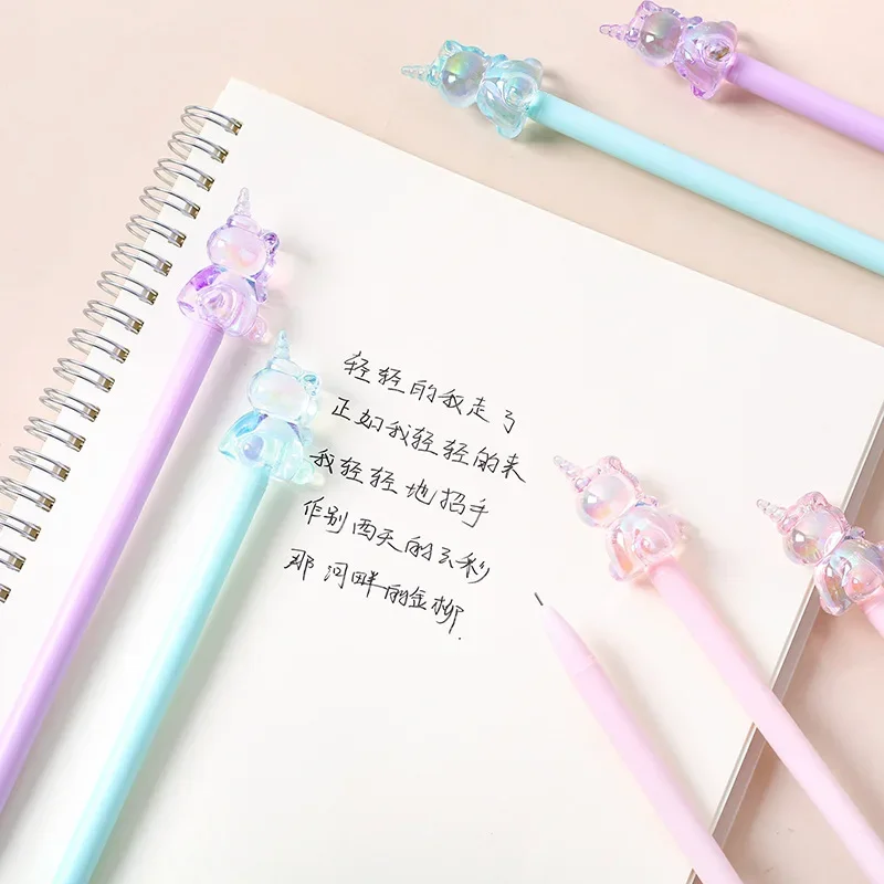 36PCS Cartoon Unicorn Gel Pens Creative Laser Acrylic Stylish Pen Student Stationery Kawaii School Supplies