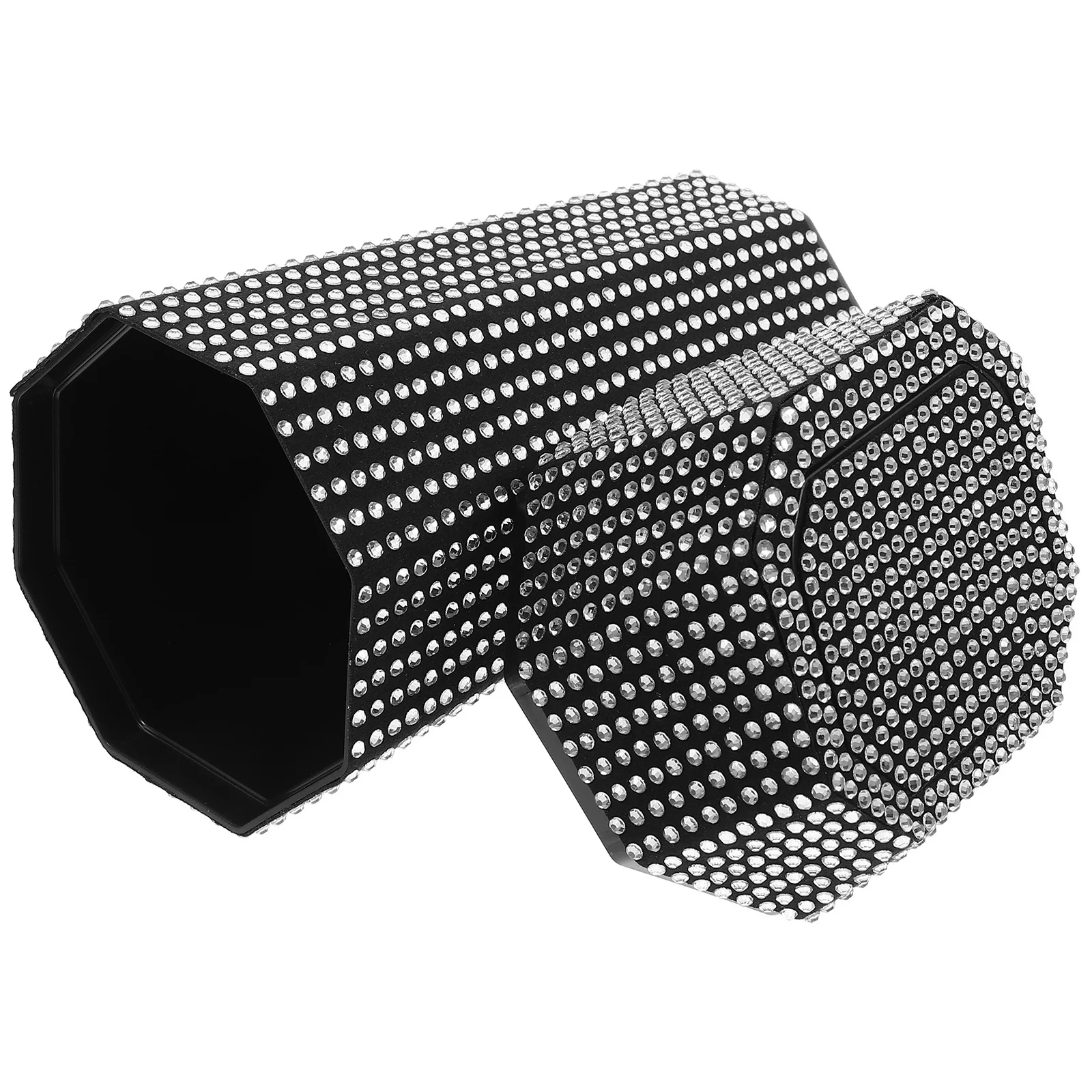 

Car Trash Can Bling Rhinestone Design Cup Holder Mount Small Trash Bin Storage Organizer Auto Accessories Car Garbage Container